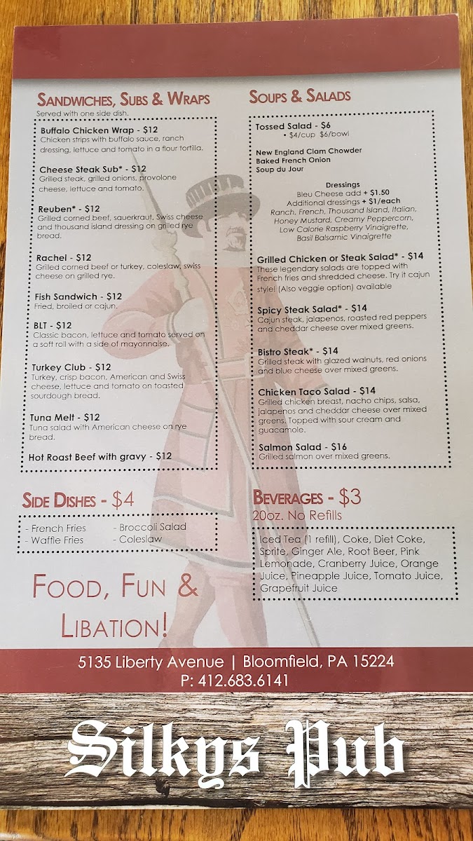 Silky's Pub Menu - Image 3